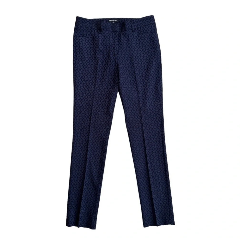 Mario Serrano Women's Diamond Pattern Black & Blue Dress Pants Size 6